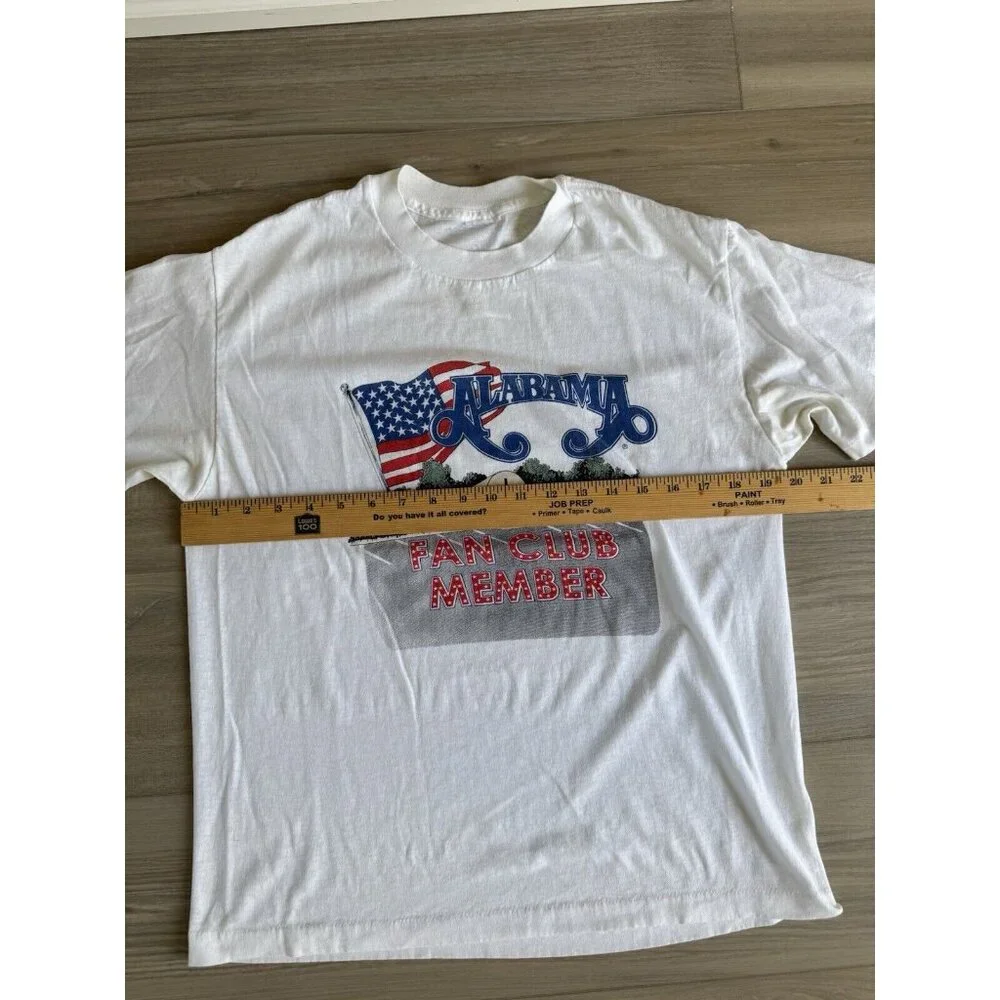 VINTAGE Alabama Fan Club Shirt Mens Small / Womens M White 90s Single Stitch Tee - Picture 5 of 10